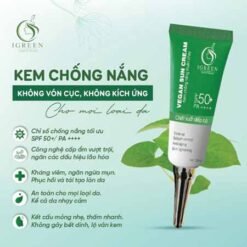 kem chống nắng thuần chay igreen spf50+ pa, ngăn chặn 98% tia uvb và 90% tia uva