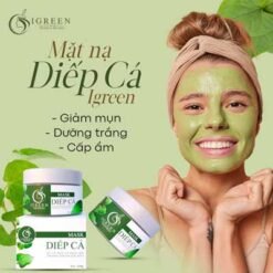 mặt nạ diếp cá igreen - giảm mụn xóa thâm kiềm dầu giúp da mềm mịn